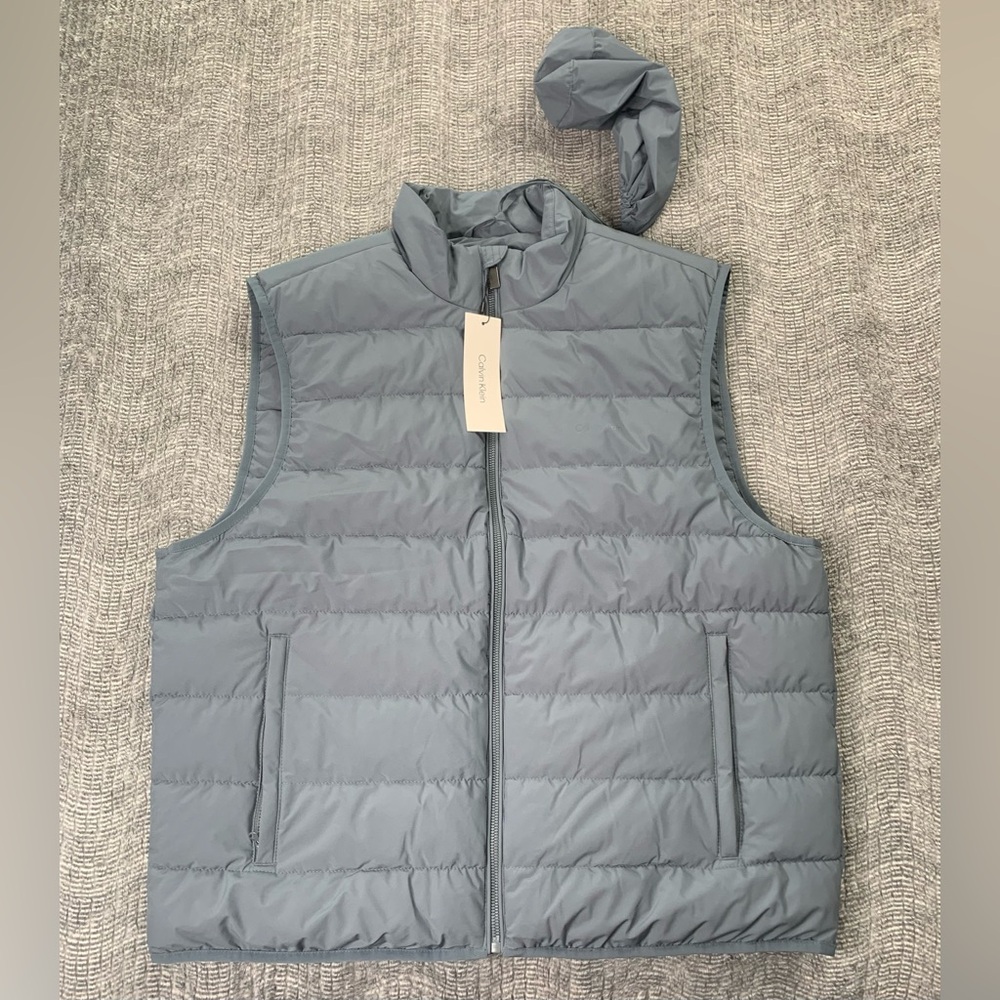 Calvin Klein Dusty Blue Quilted Puffer Vest